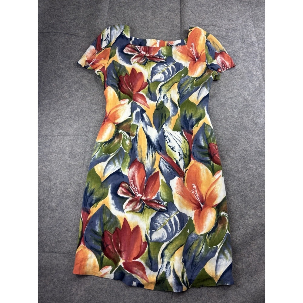 VTG 90s K.C.Spencer Women's 12 Florial Mini Dress LILO And STITCH Tropical Boho